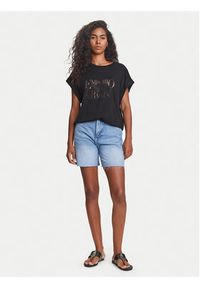 Emporio Armani T-Shirt EW000616 AF12187 UC001 Czarny Loose Fit. Kolor: czarny. Materiał: wiskoza #3