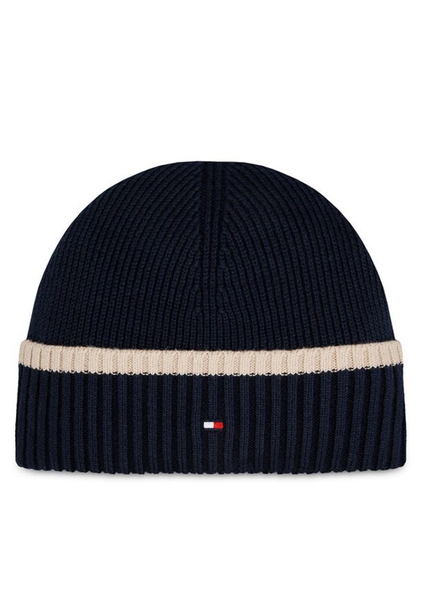 TOMMY HILFIGER - Tommy Hilfiger Czapka Block Flag Short Beanie AM0AM12030 Niebieski. Kolor: niebieski. Materiał: materiał