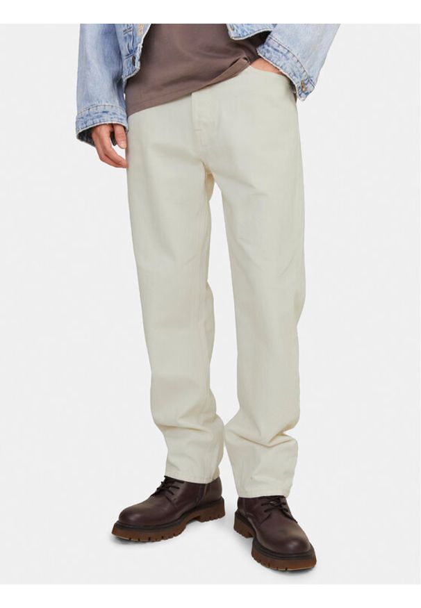 Jack & Jones Jeansy Chris 12252087 Écru Relaxed Fit