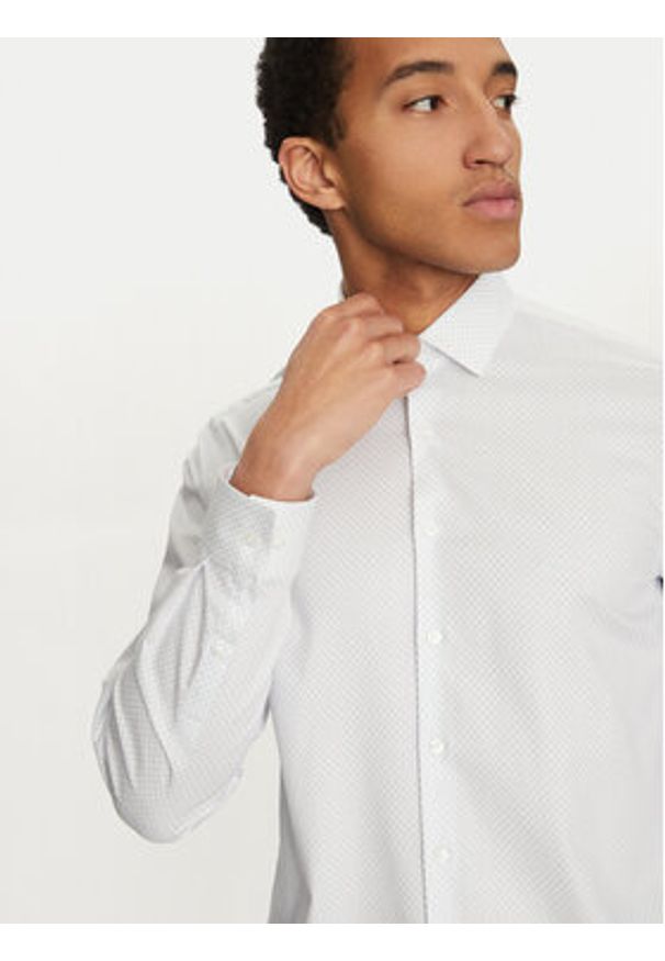 Calvin Klein Koszula K10K114307 Biały Slim Fit. Kolor: biały. Materiał: bawełna