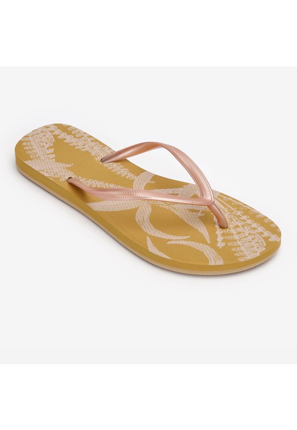 OLAIAN - Japonki damskie Olaian 500 Nata. Okazja: na plażę. Kolor: beżowy. Materiał: materiał. Styl: sportowy