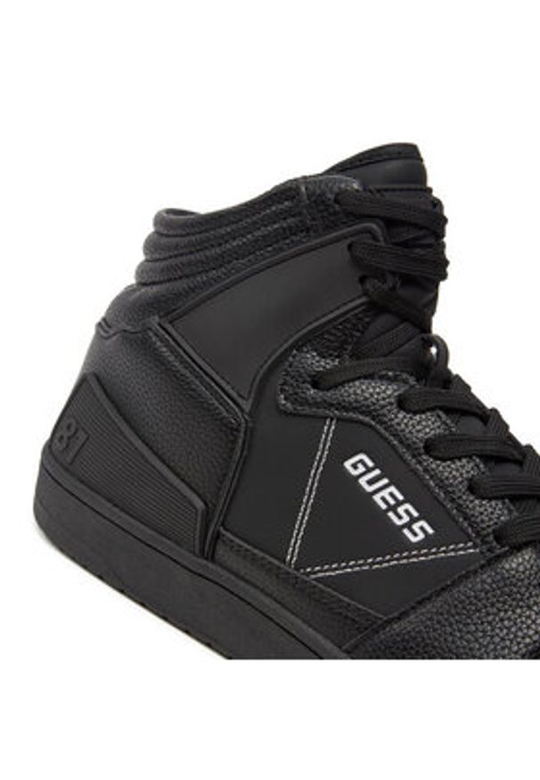 Guess Sneakersy Sava Mid FMTSAM PAC12 Czarny. Kolor: czarny. Materiał: skóra