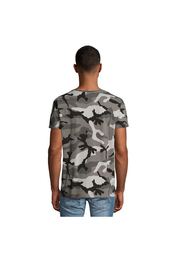 SOL'S - Męska Koszulka Camo. Kolor: szary