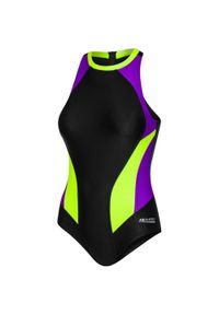 Strój pływacki damski jednoczęściowy Aqua Speed Nina. Kolor: fioletowy, czarny, wielokolorowy, żółty