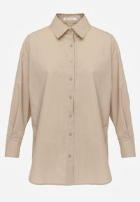 Renee - Beżowa Koszula Bawełniana Aquida. Typ kołnierza: kołnierzyk klasyczny. Kolor: beżowy. Materiał: bawełna. Długość rękawa: długi rękaw. Długość: długie. Styl: klasyczny #3