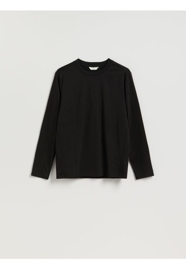 Reserved - Longsleeve regular z przeszyciami - ciemnoszary. Kolor: szary. Materiał: bawełna. Długość rękawa: długi rękaw