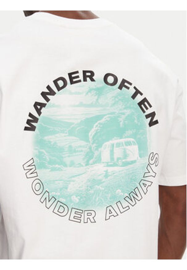 Hunter T-Shirt Rasputin HARM0057251 Biały Relaxed Fit. Kolor: biały. Materiał: bawełna