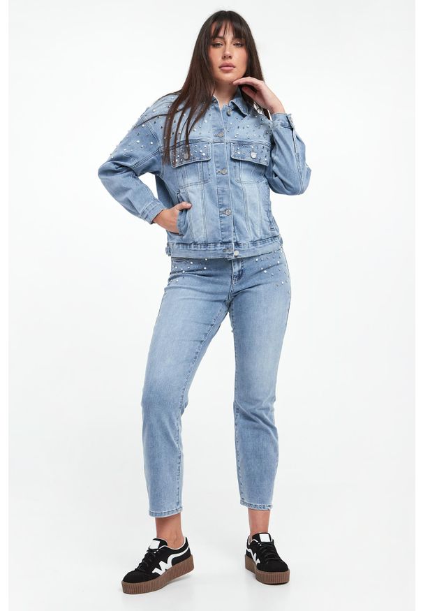 Joseph Ribkoff - Jeansy damskie z kryształkami JOSEPH RIBKOFF