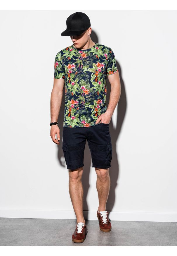 Czarny t-shirt Ombre Clothing z nadrukiem, klasyczny