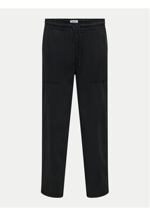 Only & Sons Spodnie materiałowe Sinus 22030239 Czarny Loose Fit. Kolor: czarny. Materiał: bawełna