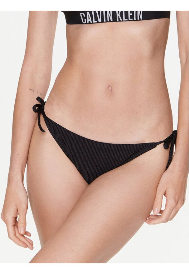 Calvin Klein Swimwear Dół od bikini KW0KW01985 Czarny. Kolor: czarny. Materiał: syntetyk