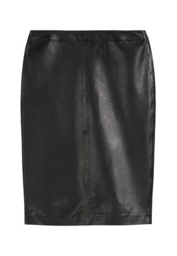 Marc O'Polo Spódnica skórzana 506 7035 77011 Czarny Regular Fit. Kolor: czarny. Materiał: skóra