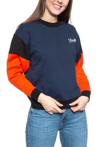 Wrangler - BLUZA WRANGLER HIGH RIB RETRO SWEAT NAVY W6N0HY114 112130780. Styl: retro #5