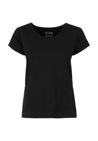 Ochnik - Czarny T-shirt damski basic. Kolor: czarny. Materiał: materiał
