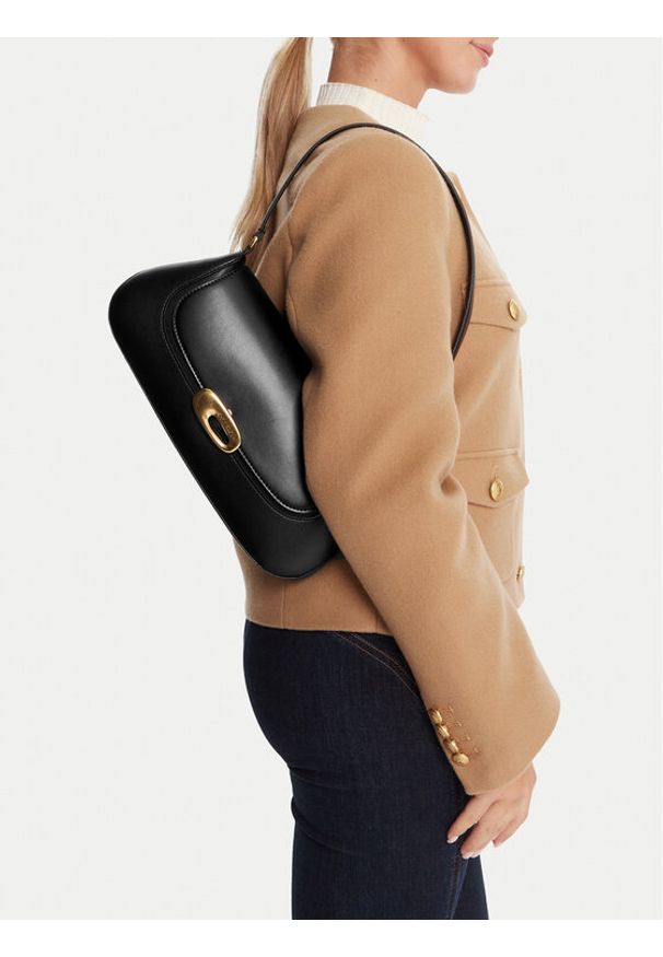 Calvin Klein Torebka Hardware Flap Shoulder Bag LV04F3146G Czarny. Kolor: czarny. Materiał: skórzane