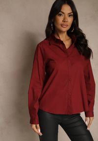 Renee - Bordowa Koszula z Bawełny o Klasycznym Fasonie Lilianesa. Okazja: na co dzień. Typ kołnierza: kołnierzyk klasyczny. Kolor: czerwony. Materiał: bawełna. Długość rękawa: długi rękaw. Długość: długie. Styl: klasyczny #3