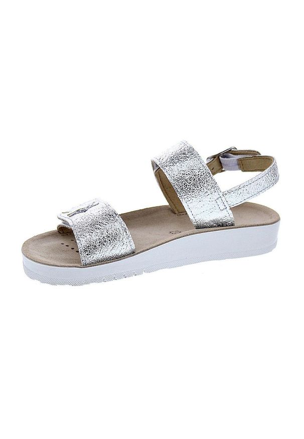 Geox - Sandały GEOX J SANDAL COSTAREI GI Srebrny. Kolor: szary. Materiał: syntetyk, skóra. Styl: sportowy
