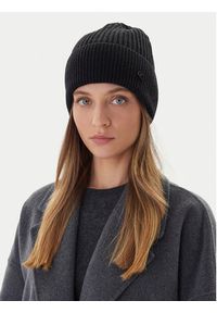 Calvin Klein Czapka Ck Metal Wool Beanie LV04D8032G Czarny. Kolor: czarny. Materiał: wełna #4
