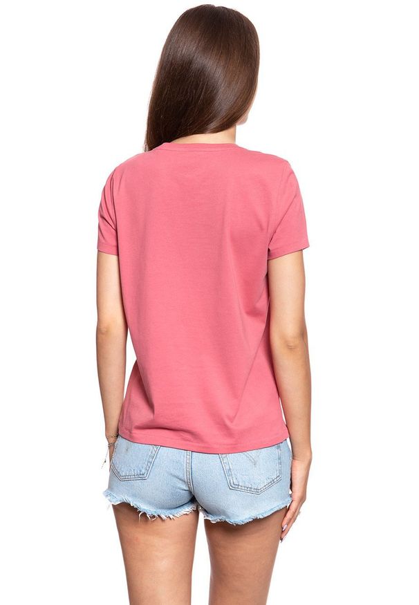 Mustang - MUSTANG T SHIRT DAMSKI Alina C Print Slate Rose 1009403 8271. Wzór: nadruk