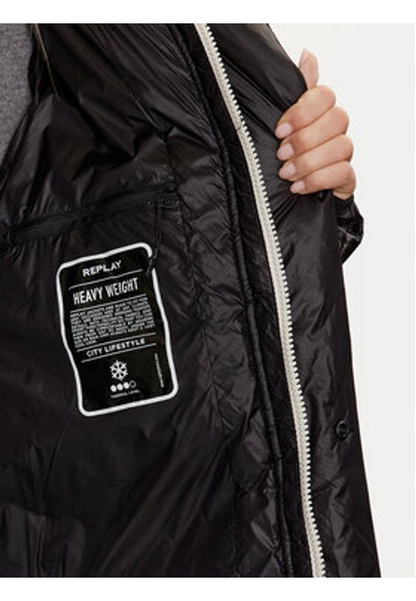 Replay - REPLAY Kurtka zimowa W7800.000.84198 Czarny Oversize. Kolor: czarny. Materiał: syntetyk. Sezon: zima