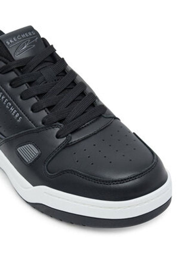 skechers - Skechers Sneakersy 183921/BKGY Czarny. Kolor: czarny. Materiał: skóra