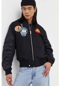 Iceberg kurtka bomber wełniana x Looney Tunes kolor czarny przejściowa. Kolor: czarny. Materiał: wełna #6