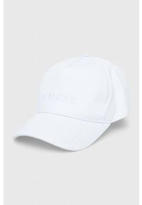 Guess czapka z daszkiem kolor biały z aplikacją. Kolor: biały. Wzór: aplikacja #1