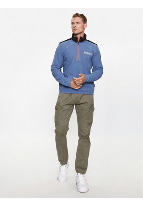 Napapijri Polar T-Anderby NP0A4HHR Niebieski Regular Fit. Kolor: niebieski. Materiał: syntetyk, polar