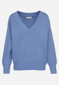 Born2be - Niebieski Sweter z Kaszmirem z Dekoltem w Serek Plenae. Okazja: na co dzień. Typ kołnierza: dekolt w serek. Kolor: niebieski. Materiał: kaszmir. Styl: klasyczny, casual, elegancki #6