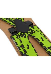 Modini - Szerokie zielone narciarskie szelki do spodni - SNOWBOARD T30. Kolor: zielony. Materiał: skóra, guma #1