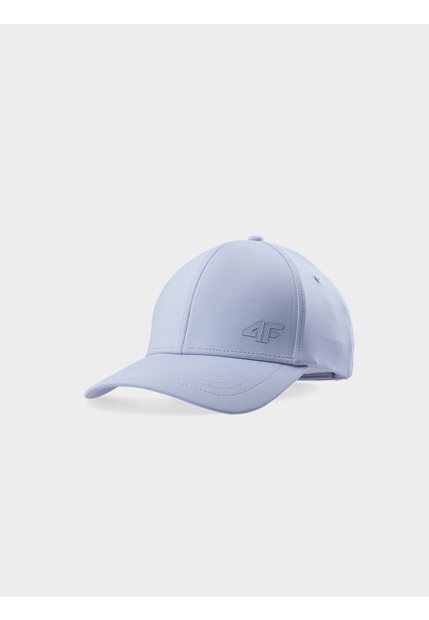 4f - Czapka z daszkiem strapback damska. Kolor: niebieski. Materiał: dzianina, elastan