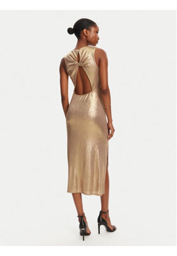 Patrizia Pepe Sukienka koktajlowa 2A2904/J276-FF59 Złoty Regular Fit. Kolor: złoty. Materiał: syntetyk. Styl: wizytowy