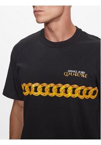 Versace Jeans Couture T-Shirt 75GAHF02 Czarny Regular Fit. Kolor: czarny. Materiał: bawełna #2