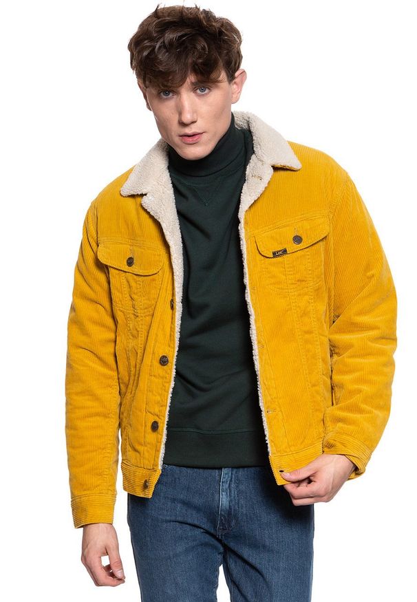 Lee - KURTKA ZIMOWA LEE SHERPA RIDER NUGGET GOLD L87ADC99 112122833. Materiał: sztruks. Sezon: zima