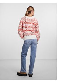 Pieces Sweter 17142261 Czerwony Regular Fit. Kolor: czerwony. Materiał: syntetyk