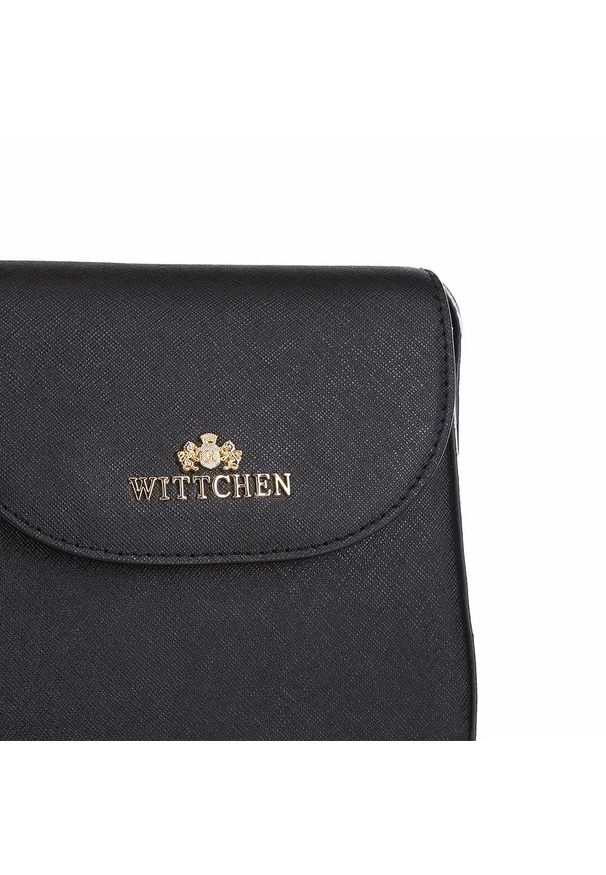 Wittchen - Damska listonoszka skórzana saddle bag pionowa. Kolor: czarny. Wzór: haft. Dodatki: z haftem. Materiał: skórzane. Styl: klasyczny, casual