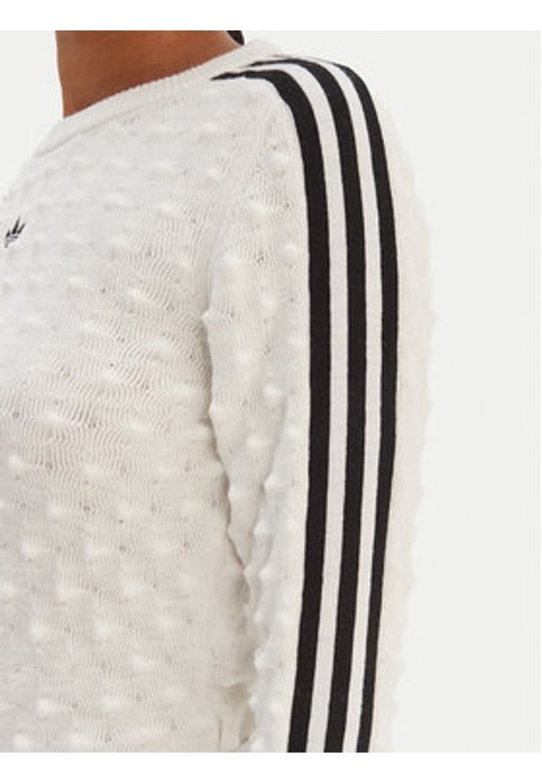 Adidas - adidas Sweter Solid Spike KS6461 Écru Slim Fit. Kolor: kremowy. Materiał: syntetyk