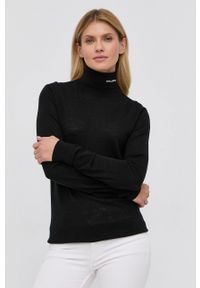 Karl Lagerfeld Sweter wełniany damski kolor czarny z golfem. Typ kołnierza: golf. Kolor: czarny. Materiał: wełna. Długość rękawa: długi rękaw. Długość: długie #1
