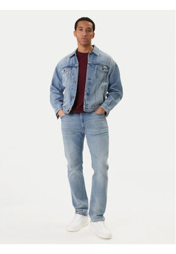 Calvin Klein Jeansy LV04RD900G Niebieski Slim Fit. Kolor: niebieski