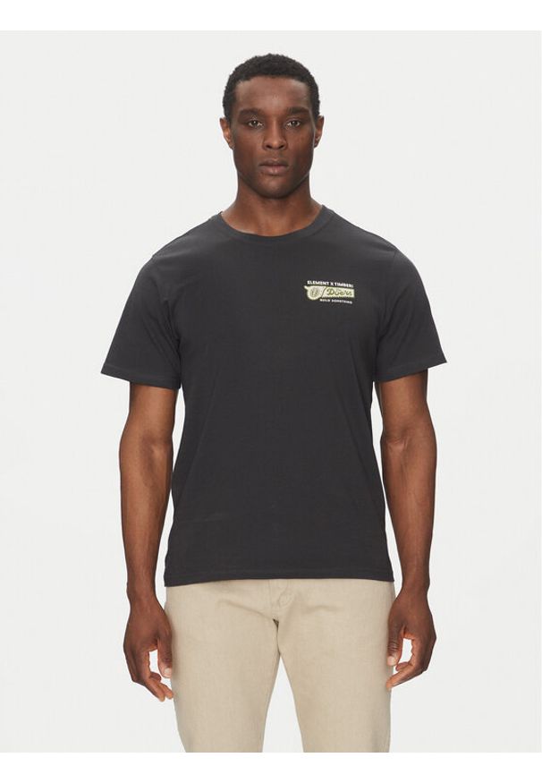 Element T-Shirt ELYZT00519 Czarny Regular Fit. Kolor: czarny. Materiał: bawełna