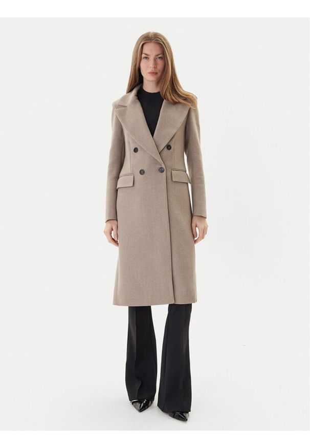Maryley Płaszcz przejściowy 25IB807/01SS Beżowy Regular Fit. Kolor: beżowy. Materiał: syntetyk