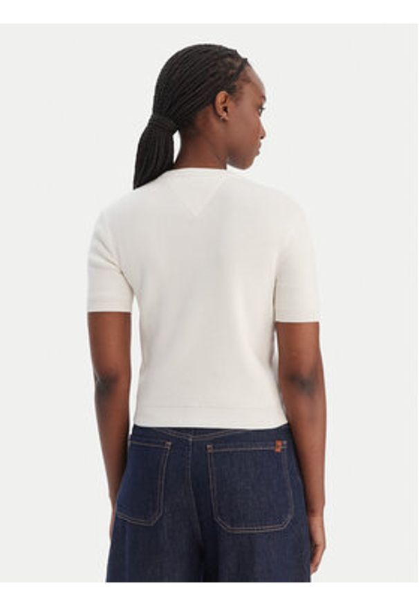 Tommy Jeans Sweter Essential DW0DW19336 Écru Regular Fit. Materiał: bawełna