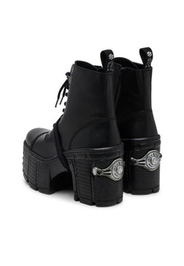 NEW ROCK Trzewiki M-TM001-C4 Czarny. Kolor: czarny. Materiał: skóra. Styl: rockowy