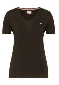Tommy Jeans T-Shirt Tjw Skinny Stretch DW0DW09197 Czarny Slim Fit. Kolor: czarny. Materiał: bawełna