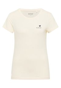 Mustang T-Shirt Loa 1016509 Écru Slim Fit. Materiał: bawełna