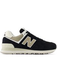 Buty damskie New Balance WL574DK2 – czarne. Kolor: czarny. Materiał: dresówka, guma, bawełna, syntetyk, zamsz, materiał, skóra. Szerokość cholewki: normalna. Model: New Balance 574