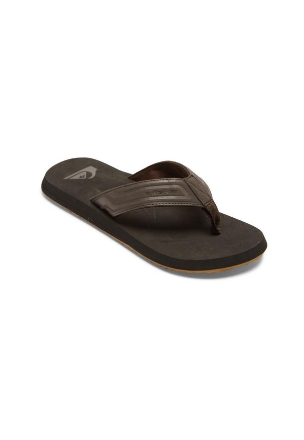 Japonki plażowe męskie Quiksilver Monkey Wrench Core. Okazja: na plażę. Kolor: brązowy. Materiał: syntetyk, materiał, tkanina, guma. Sport: pływanie