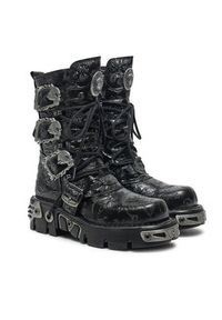 NEW ROCK Glany M-391-S4 Czarny. Kolor: czarny. Materiał: skóra. Styl: rockowy #4