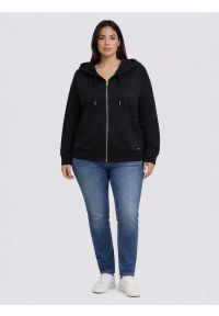 Big-Star - Bluza damska z kapturem rozpinana czarna Selina 906. Okazja: na co dzień. Typ kołnierza: kaptur. Kolor: czarny. Materiał: dzianina. Wzór: ze splotem. Styl: casual #7