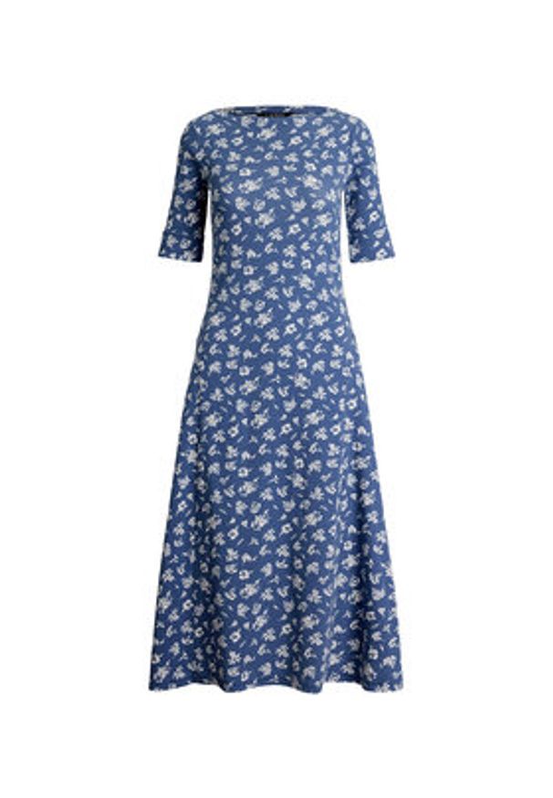 Lauren Ralph Lauren - LAUREN RALPH LAUREN Sukienka codzienna 200976993001 Niebieski Regular Fit. Okazja: na co dzień. Kolor: niebieski. Materiał: bawełna. Typ sukienki: proste. Styl: casual